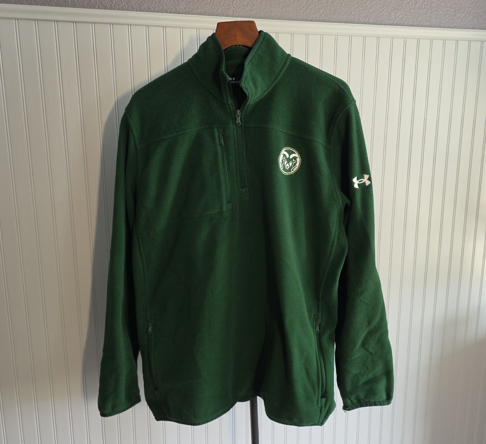 Under Armour CSU Men's Dark Green Quarter-Zip Fleece Jacket